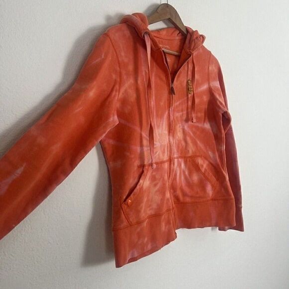 San Francisco Giants Orange Hand Tie Dye Zip Up Hooded Jacket Medium Sporty - Picture 9 of 10